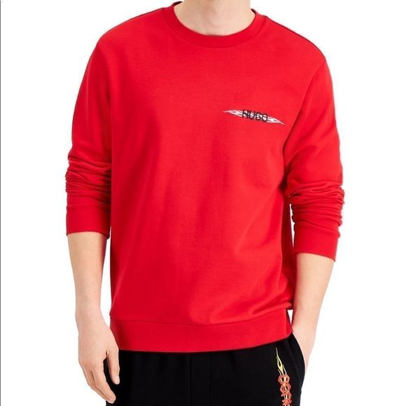 HUGO BOSS Men's Flame Logo Sweatshirt  Medium - Picture 4 of 12